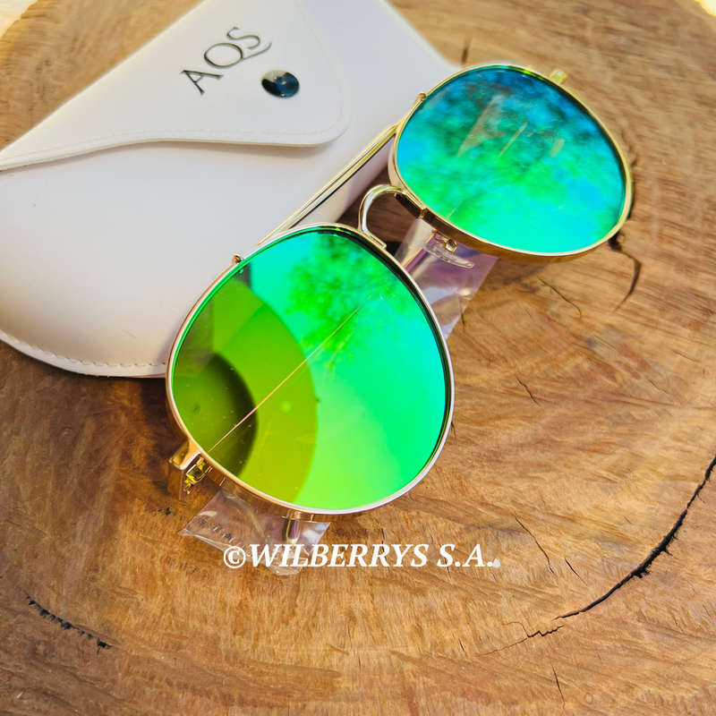 AQUASWISS Men`s Luxury Fox GOLD Aviator Sunglasses