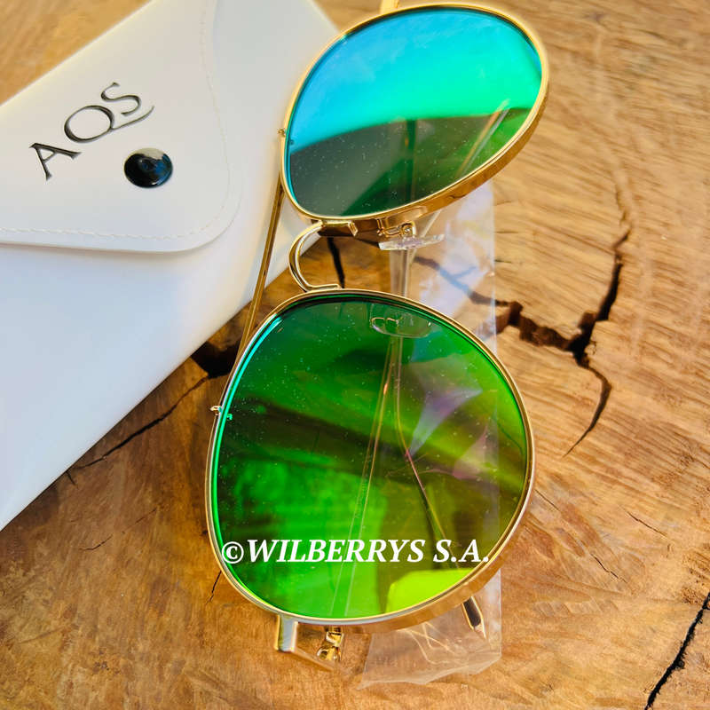 AQUASWISS Men`s Luxury Fox GOLD Aviator Sunglasses