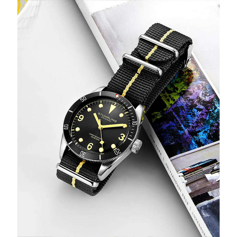 **oh my gosh WOW** R6,000.00 Stuhrling Original Men Forte Grande GMT Diver 100M Steel Nylon Watch