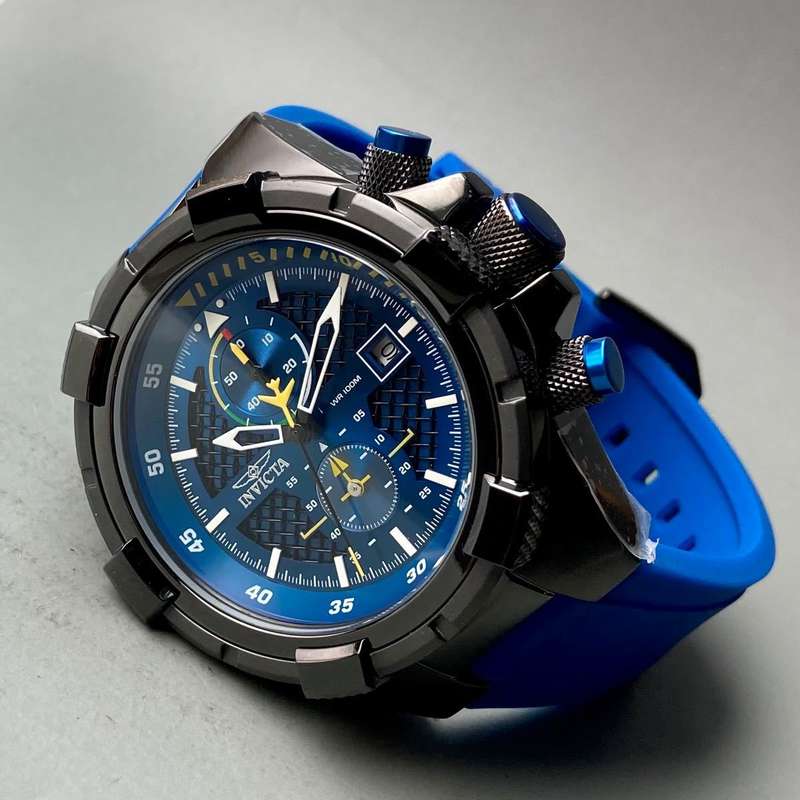 w@w! rrp R7,999.00 INVICTA Men`s Pilot Cockpit Chronograph 50mm Black/Powder Dark Blue Watch NEW