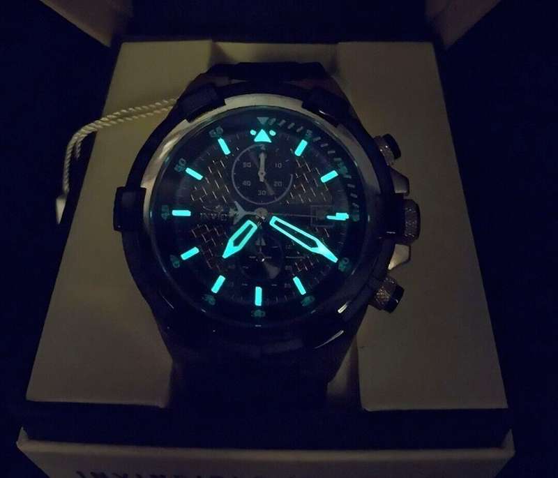INVICTA Mens Pilot Cockpit Chrono Black/Gold Silicone Watch