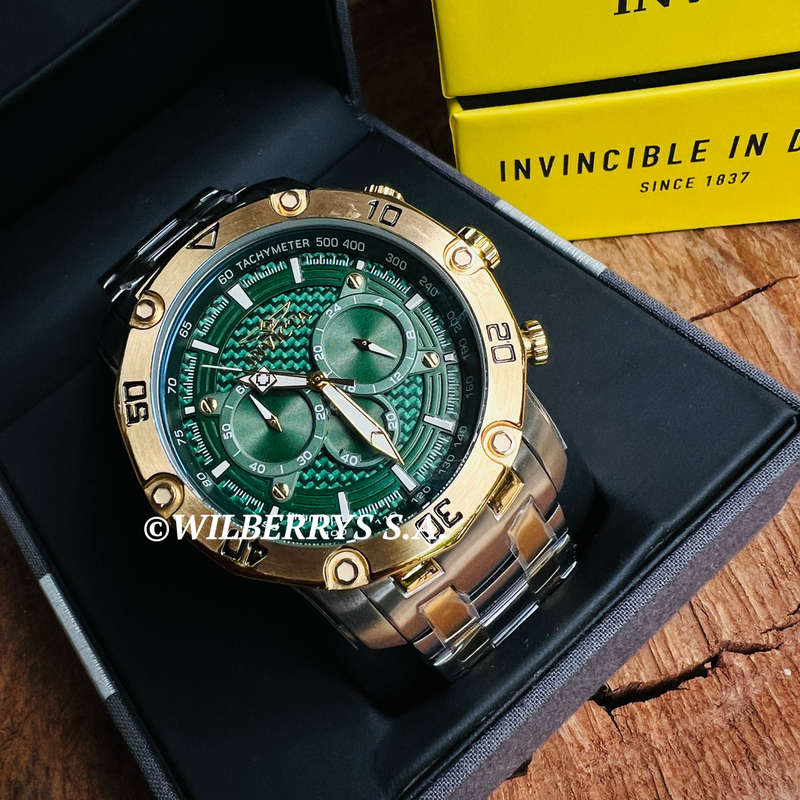 omg!! rrp R8,999.00 INVICTA MEN`S COLOSSUS MARSHALL 50mm GREEN CARBON Watch BRAND NEW