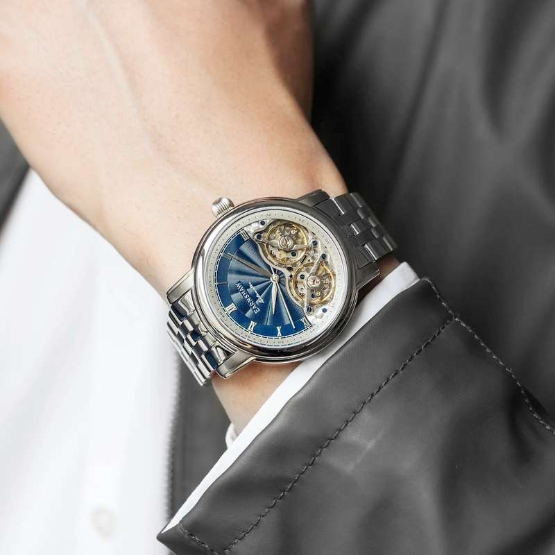 ***must see*** rrp: R11,500.00 THOMAS EARNSHAW AUTOMATIC DOUBLE BARREL OPEN HEART Reef Blue Watch