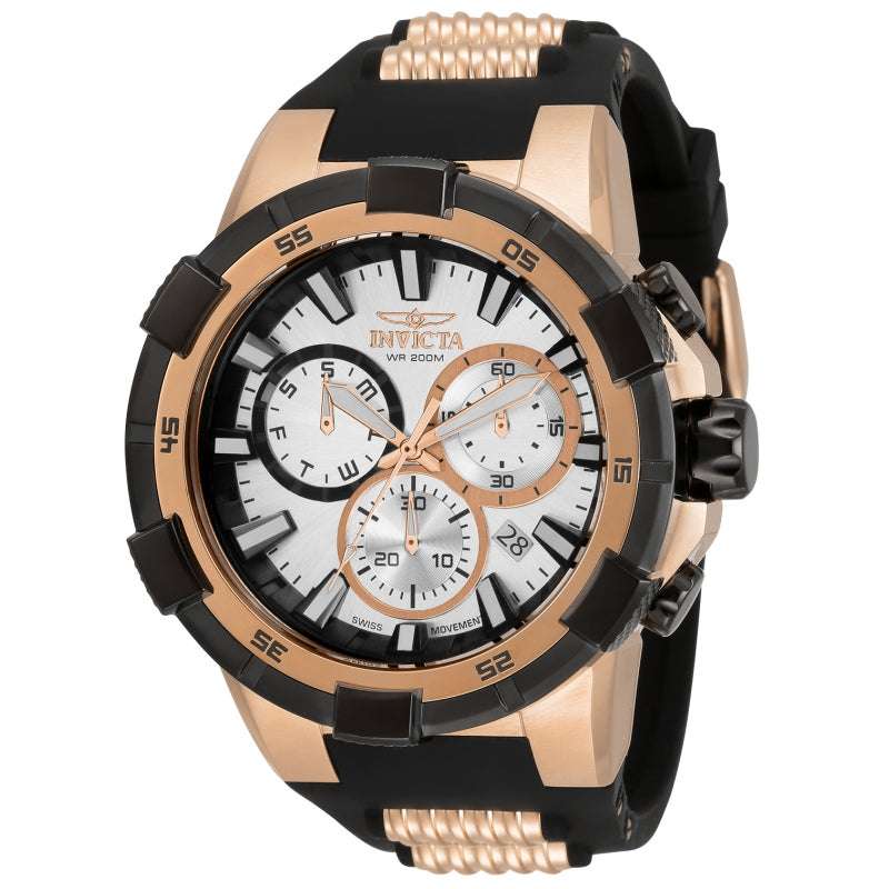 omg!! rrp R7,999.00 INVICTA Men`s Suisse Aviator Chronograph 51mm Rose Gold Steel Infused Watch