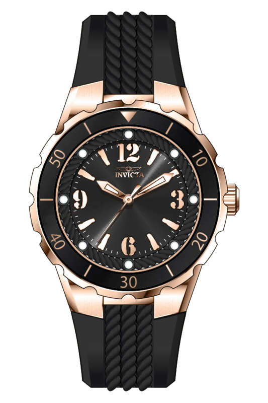 **beautiful** R5,999.00 INVICTA Women`s SPORT Black Rose Gold Silicone Watch BRAND NEW
