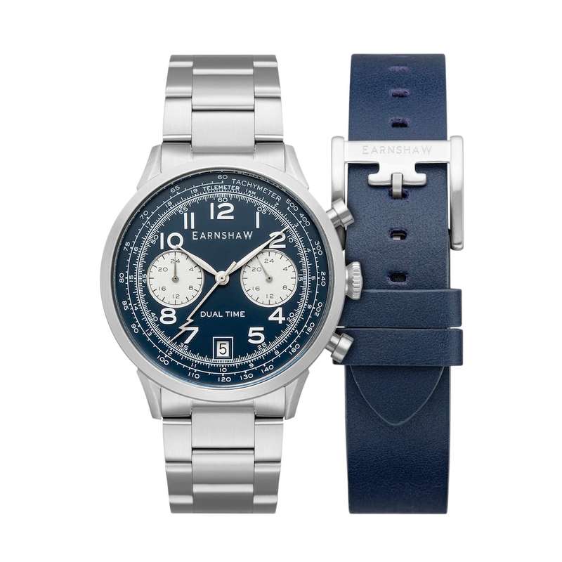 ***must see*** rrp: R8,500.00 THOMAS EARNSHAW Men`s GRANDE PRIX 1/400 Chronograph Dover Blue Watch