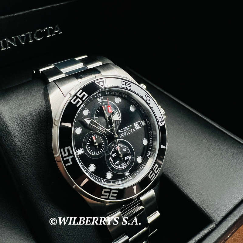 R30 courier!! look!! rrp R6,999.00 INVICTA Mens Silver / Black Classic Tachy Steel Watch BRAND NEW