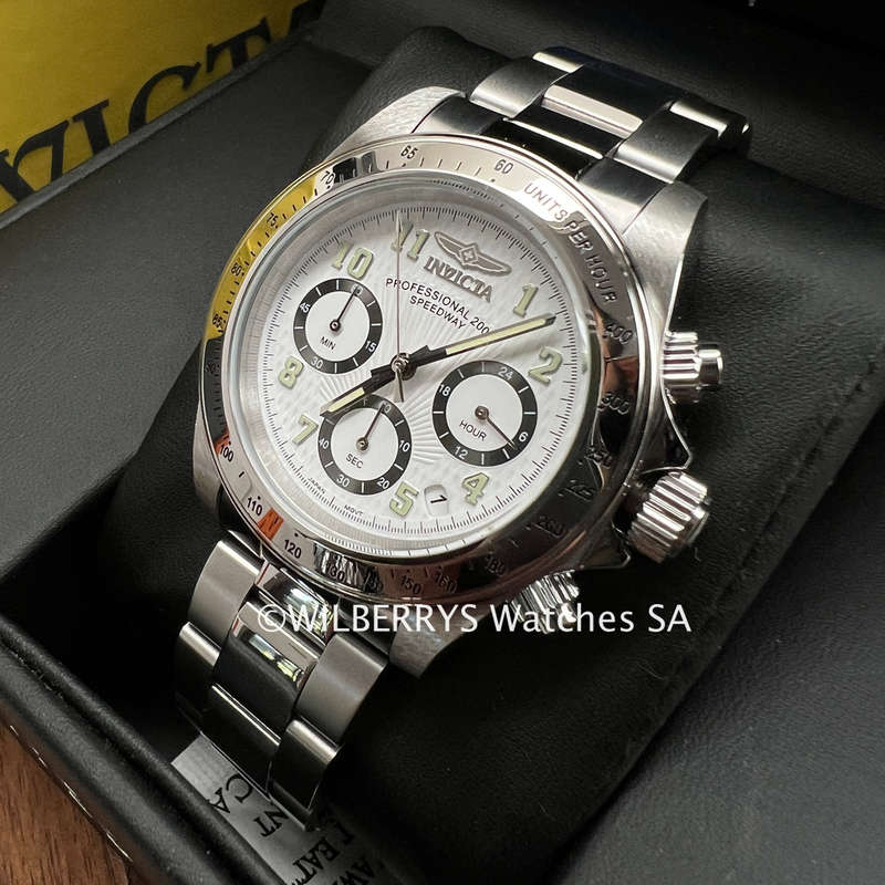 absolute gem!! INVICTA Mens Professional Daytona SILVER / WHITE OYSTER EDITION Chrono Watch NEW
