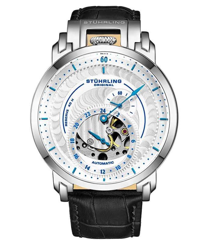 wow retails@ R13,999.00 STUHRLING ORIGINAL® Men`s SAVOY AUTOMATIC Reserve Leather Watch NEW