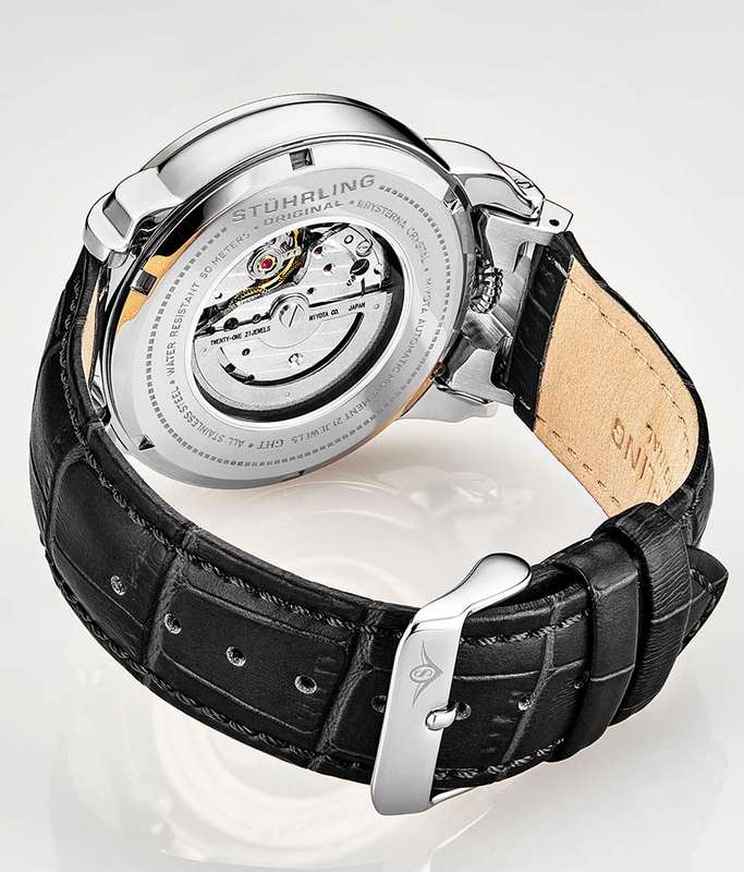 wow retails@ R13,999.00 STUHRLING ORIGINAL® Men`s SAVOY AUTOMATIC Reserve Leather Watch NEW