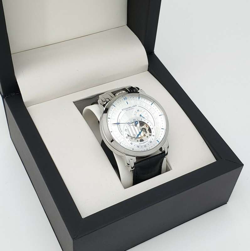 wow retails@ R13,999.00 STUHRLING ORIGINAL® Men`s SAVOY AUTOMATIC Reserve Leather Watch NEW