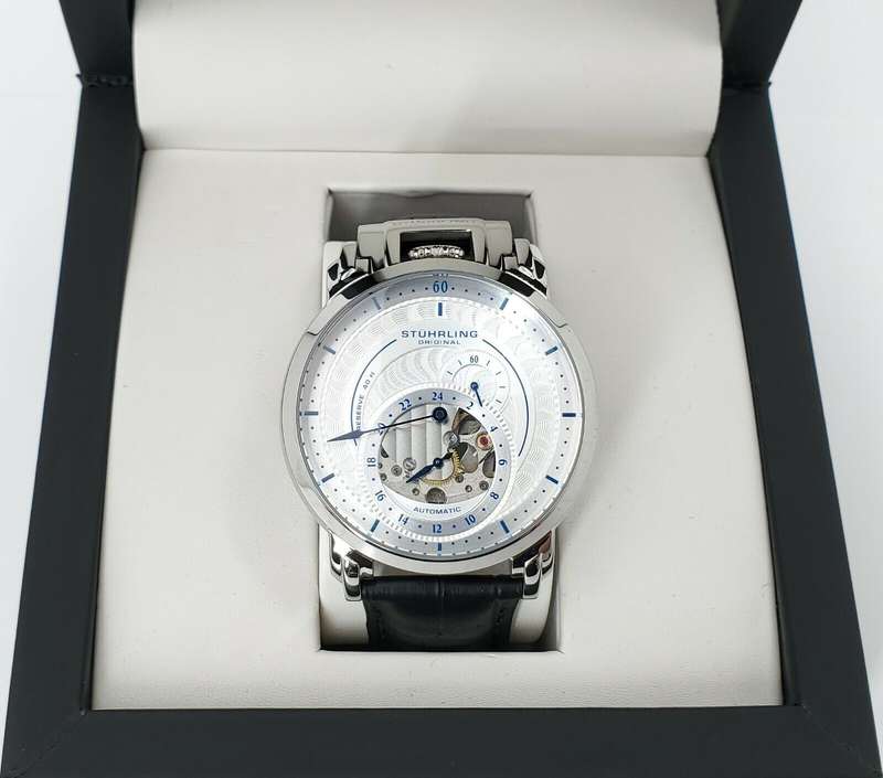 wow retails@ R13,999.00 STUHRLING ORIGINAL® Men`s SAVOY AUTOMATIC Reserve Leather Watch NEW
