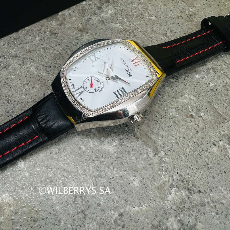 must see**rrp: R13,300.00 AQUASWISS Womens genuine diamond 0.65ctw Ice Pyramid Glass watch