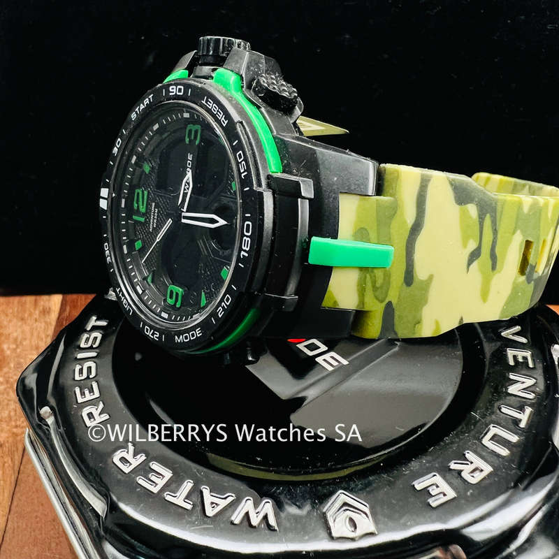 WEIDE Men`s SHOCK PROOF MUD GATOR 45mm Black/Camo Watch BRAND NEW official SA store