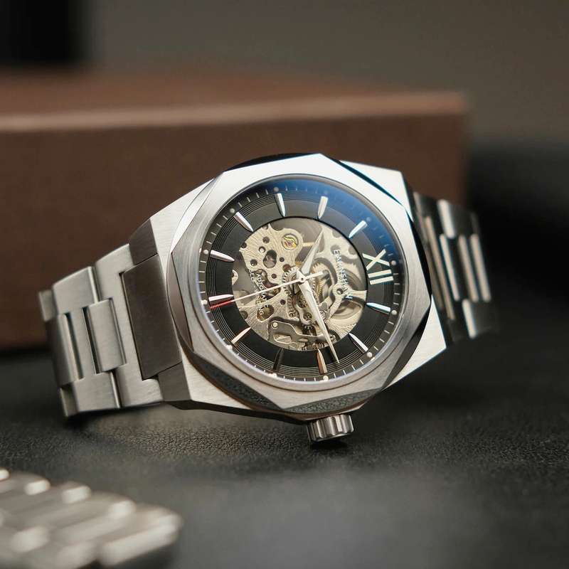 LOOK!! rip: R9,200.00 THOMAS EARNSHAW CLARK SKELETON AUTOMATIC Storm Black Watch