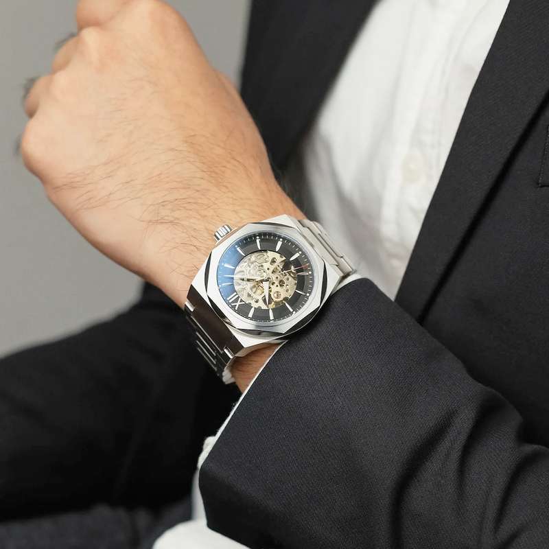 LOOK!! rip: R9,200.00 THOMAS EARNSHAW CLARK SKELETON AUTOMATIC Storm Black Watch