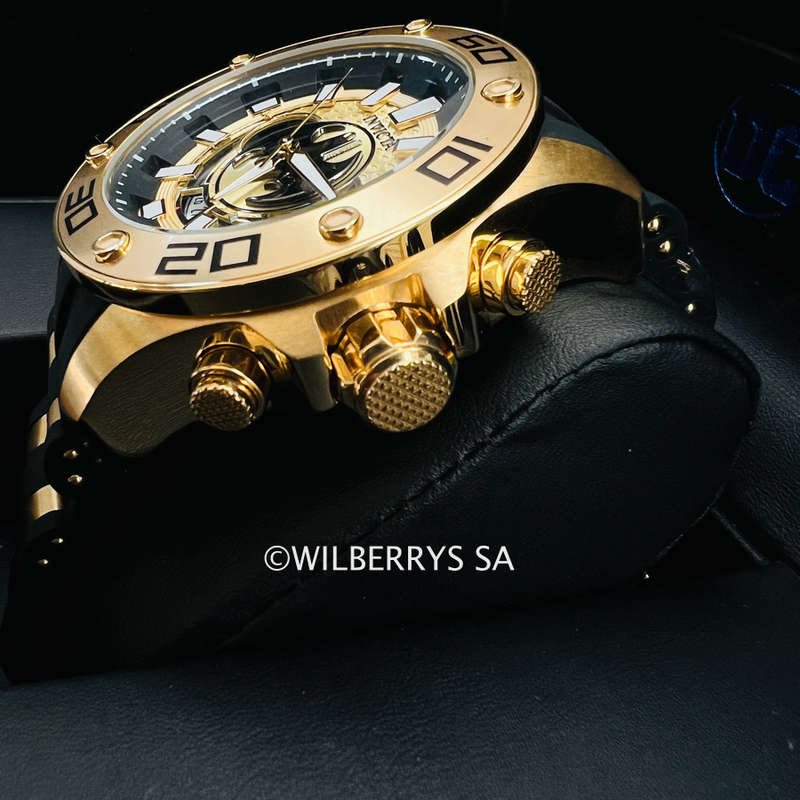 **LOOK!!*** Retail: R9,999.00 INVICTA Men DC Comics Batman 18k platedVintage BAT Ltd Ed Chrono Watch