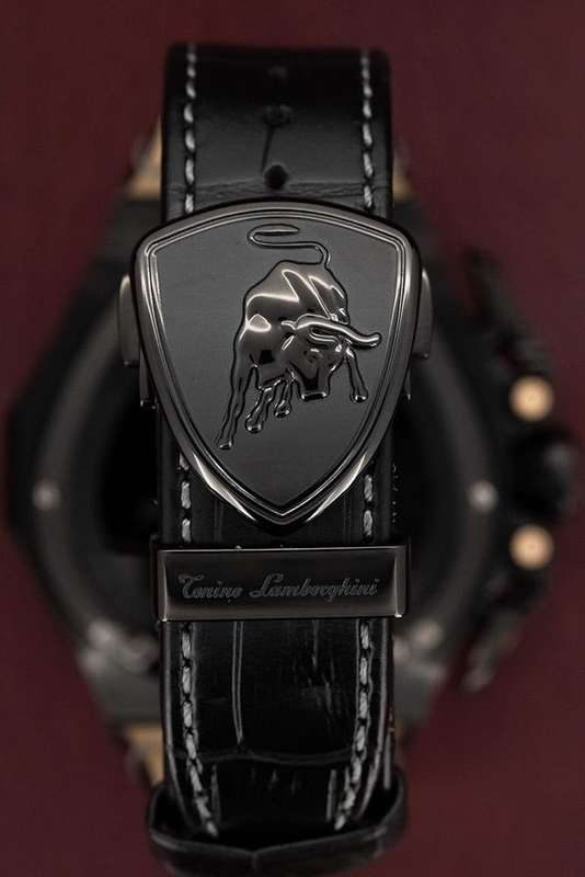 Tonino Lamborghini Men's Spyder 3124 Black Edition Yellow Trim Chronograph Watch