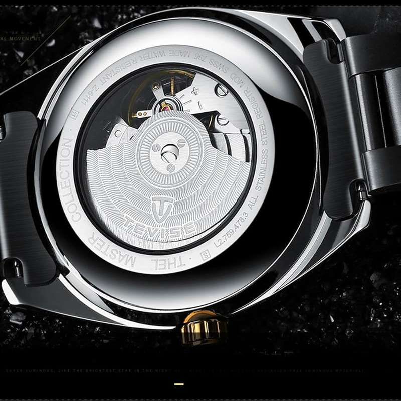 Retail: R2,399.00 TEVISE® Men`s Classic AUTOMATIC Partial Skeleton Ionic Black Edition Watch