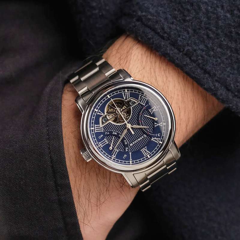 LOOK!! rip: R10,200.00 THOMAS EARNSHAW LONGCASE DOUBLE RETROGRADE AUTOMATIC Bearer Blue Watch