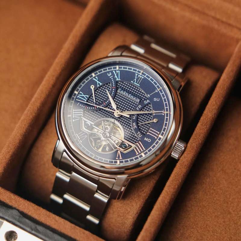 LOOK!! rip: R10,200.00 THOMAS EARNSHAW LONGCASE DOUBLE RETROGRADE AUTOMATIC Bearer Blue Watch