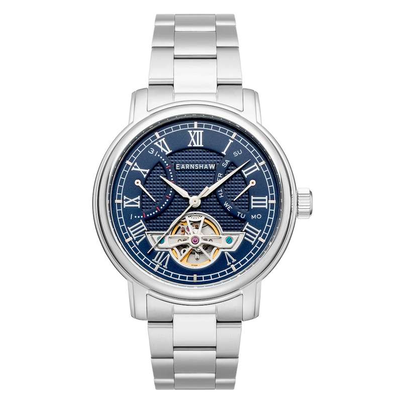 LOOK!! rip: R10,200.00 THOMAS EARNSHAW LONGCASE DOUBLE RETROGRADE AUTOMATIC Bearer Blue Watch