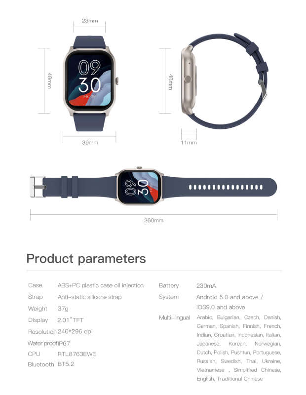 rrp: R2,500.00 NORTH EDGE Wrist Ready NL77 Bluetooth Smart Watch Feather light grey
