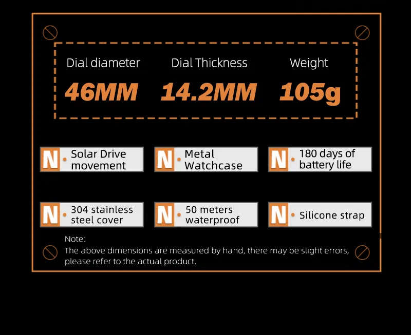 must look!! North Edge Evoque 2 Solar Drive Watch - Orange, Solar Powered