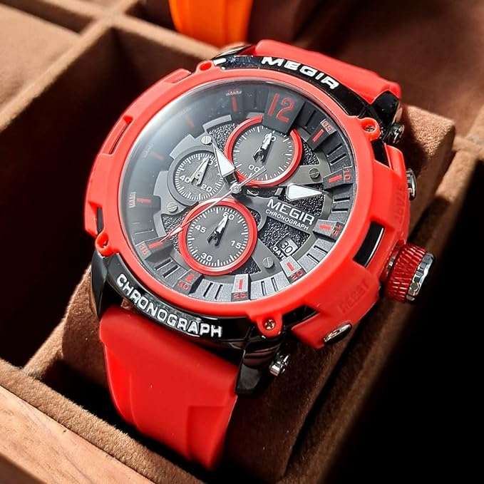 Megir Men`s Military Sport Chronograph Black Watch