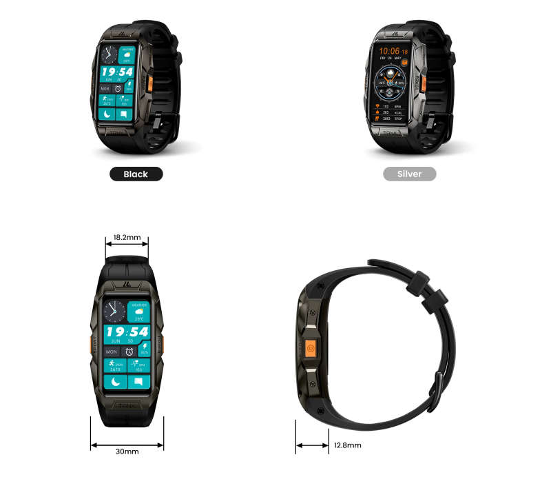 KOSPET TANK X1 Smart Watch | Smart Band SILVER / BLACK