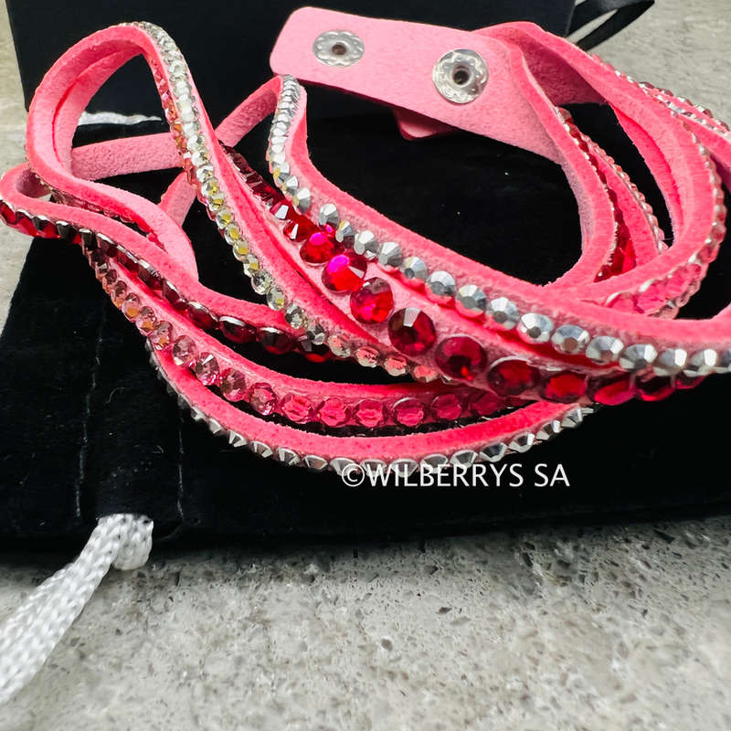 must see! R1650.00 LONDON JEWELLERS Astral Pink Wrap Bracelet CRYSTALS FROM SWAROVSKI