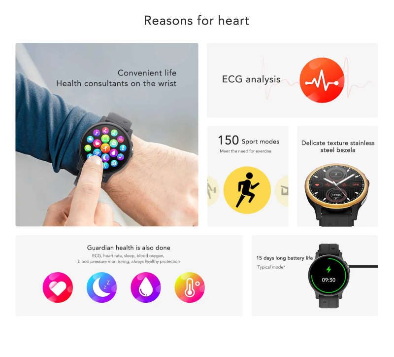 NORTH EDGE Ultima Bluetooth Calling ECG Smart Watch NAVY BLUE