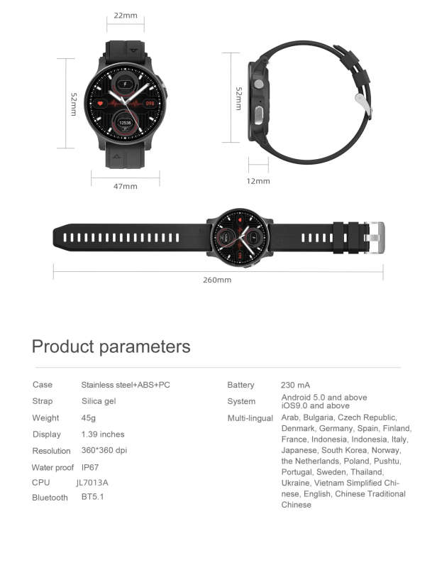 NORTH EDGE Ultima Bluetooth Calling ECG Smart Watch NAVY BLUE