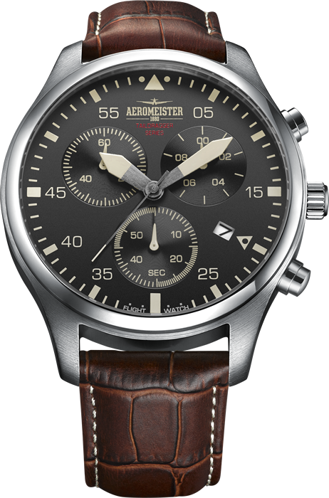 Retail: R6,500.00 Aeromeister 1880 Amsterdam Men's Taildragger Chronograph Watch + FLIGHT TIN