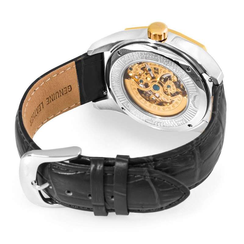 RRP: R15,000.00 Aquaswiss Men's "Legend Automatic" Black Leather/White Dial Watch  OFFICIAL