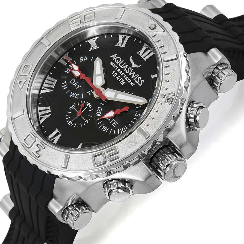 AQUASWISS Men's BOLT 5H THICK+HEAVY Swiss Chronograph Watch NEW W/ BOX, PAPERS