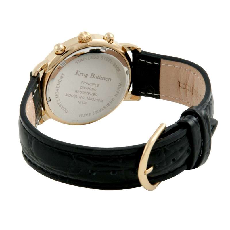 Retail: £820.00/ R13,975.00 Krug-Baumen Men's Principle Diamond Black Dial Chronograph Watch