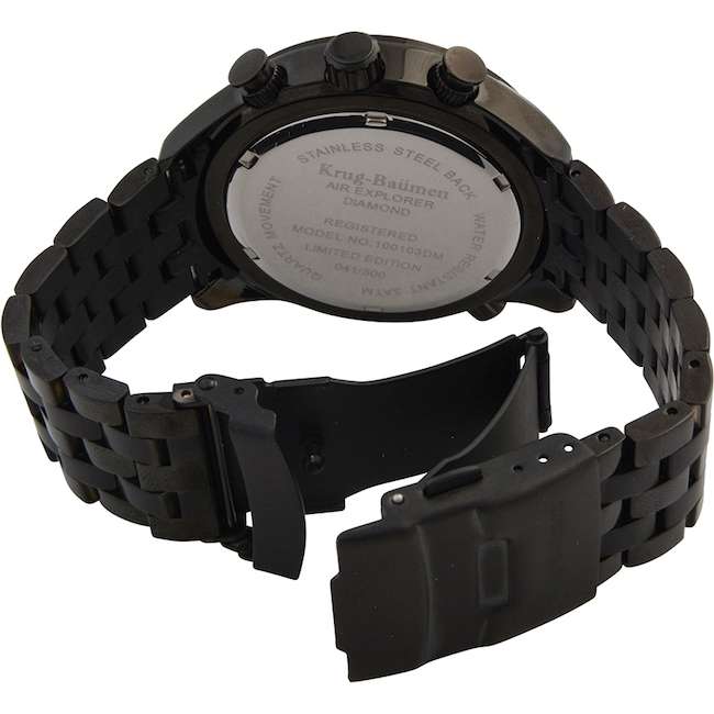Retail: £775/ R13,000.00 Krug-Baumen Men's Air Explorer Diamond  NIGHT HAWK BLACK Ltd Edition Chrono