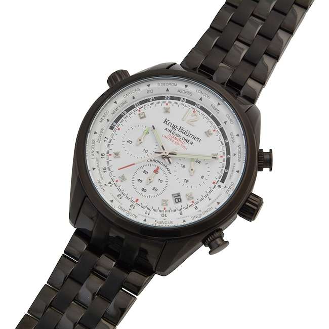 Retail: £775/ R13,000.00 Krug-Baumen Men's Air Explorer Diamond  NIGHT HAWK BLACK Ltd Edition Chrono