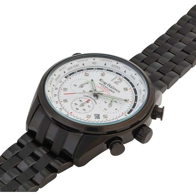 Retail: £775/ R13,000.00 Krug-Baumen Men's Air Explorer Diamond  NIGHT HAWK BLACK Ltd Edition Chrono