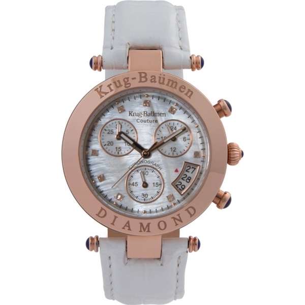 New RRP £675.00 KRUG BAUMEN Women's Couture Diamond Chronograph Steel Watch KBC05