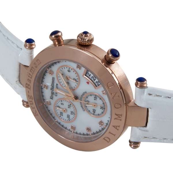 New RRP £675.00 KRUG BAUMEN Women's Couture Diamond Chronograph Steel Watch KBC05