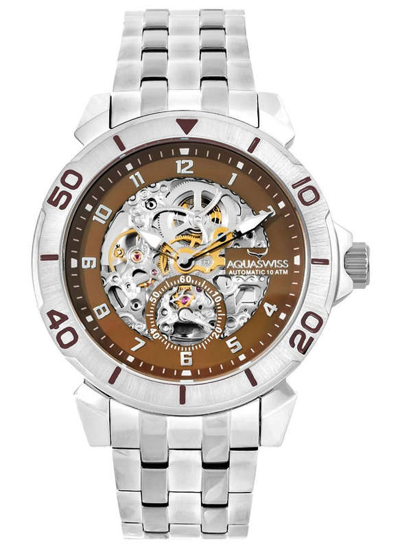 Retail: $1200 /R15,000.00 Aquaswiss Men's Cog Suisse Automatic 43mm Watch with Steel Band