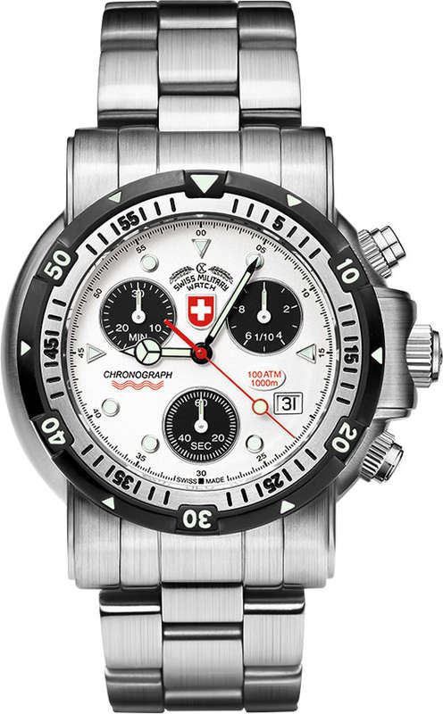 New RRP R14 000.00 CX Swiss Military "Sea Wolf" 1000 Meter Depth SW I Chrono Watch