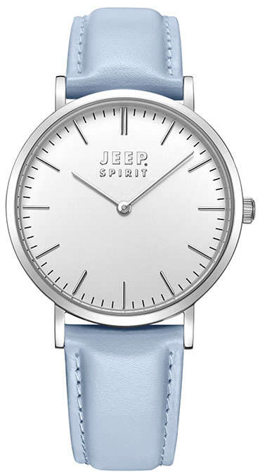 JEEP Women's Spirit Lady Freedom Baby Blue Genuine Leather Watch BRAND NEW IN BOX