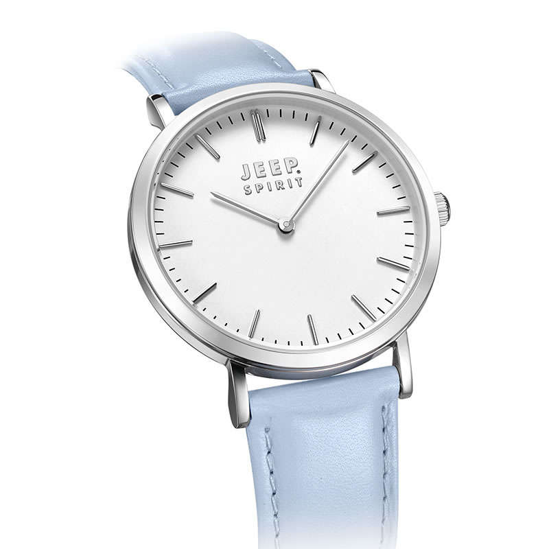 JEEP Women's Spirit Lady Freedom Baby Blue Genuine Leather Watch BRAND NEW IN BOX