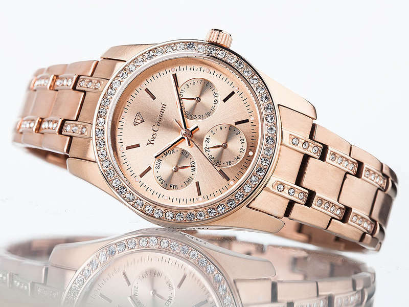 Yves Camani Women's Mielle Chronograph Watch with Zirconia and Steel Bracelet
