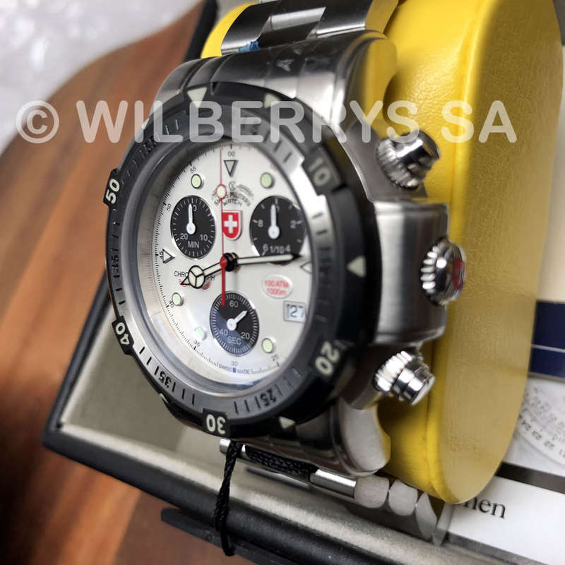 New RRP R14 000.00 CX Swiss Military "Sea Wolf" 1000 Meter Depth SW I Chrono Watch