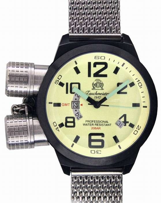 *Must L@@k!* TAUCHMEISTER U-Boot German 200m Dual Screw Lock Crown Watch w/ WAR TIN Brand new