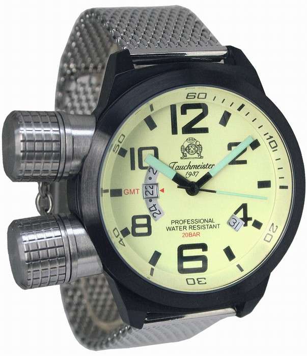 *Must L@@k!* TAUCHMEISTER U-Boot German 200m Dual Screw Lock Crown Watch w/ WAR TIN Brand new